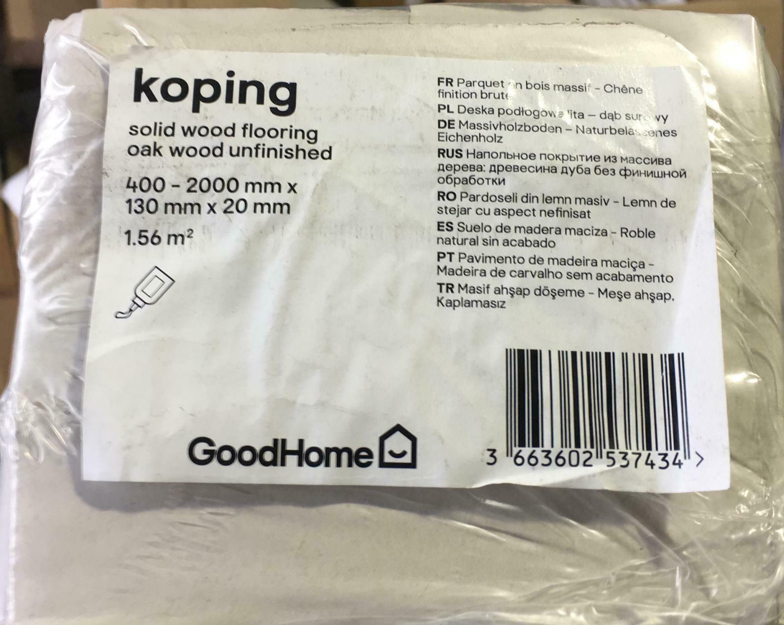 1.9 Pack of GoodHome Koping Natural Oak Solid wood flooring, -7434
