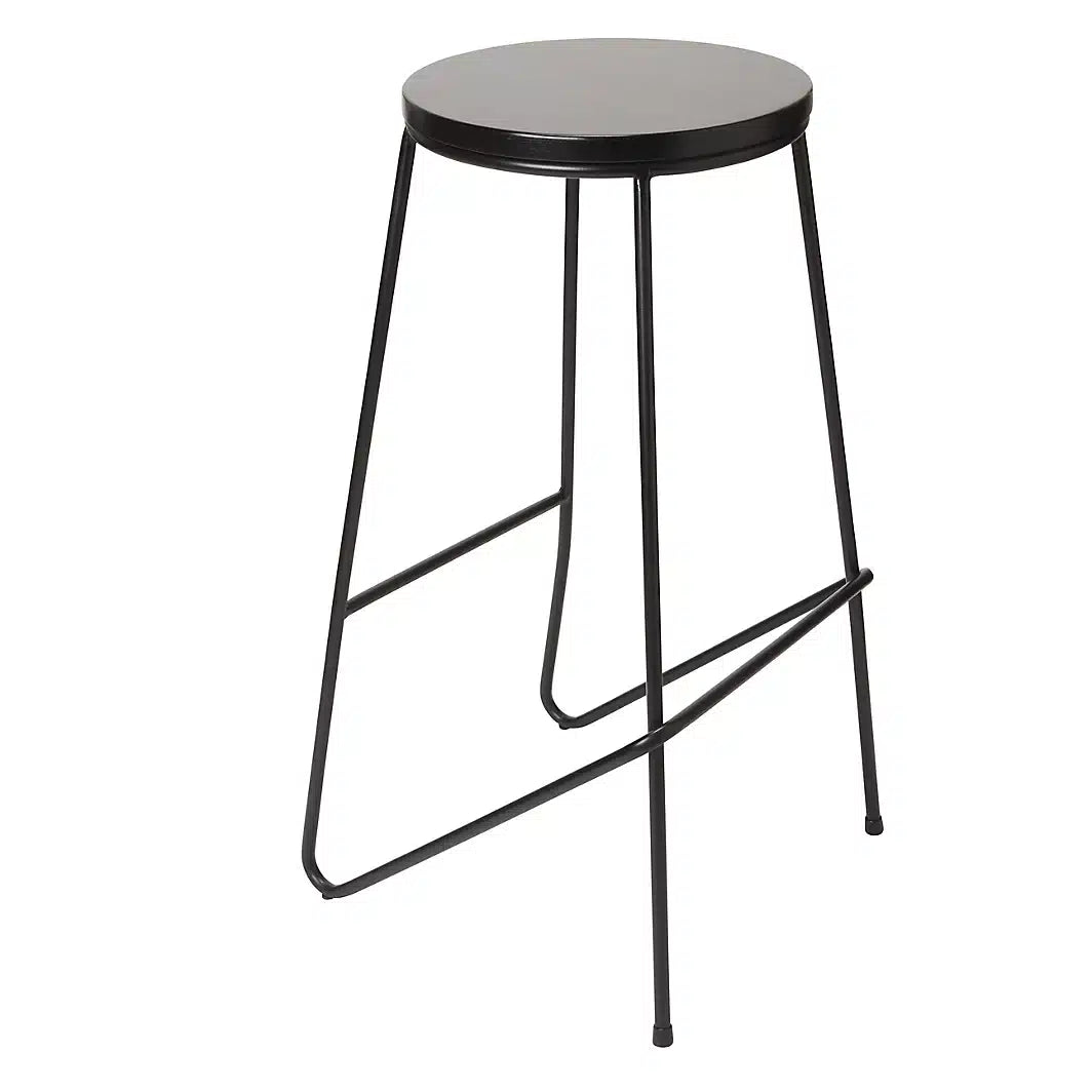 GoodHome Maloux Black Steel Bar stool