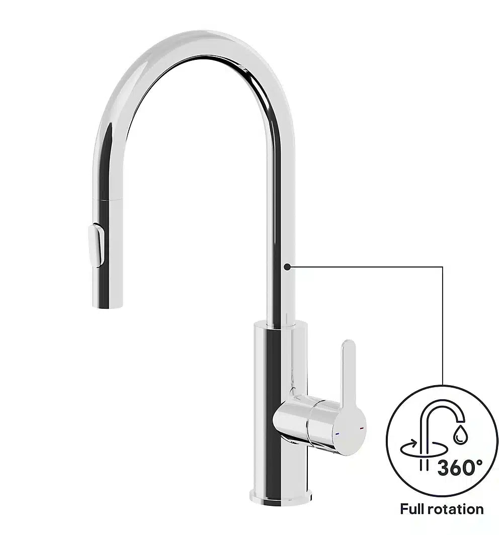 GoodHome Zanthe Chrome-plated Kitchen Pull-out Tap 2791