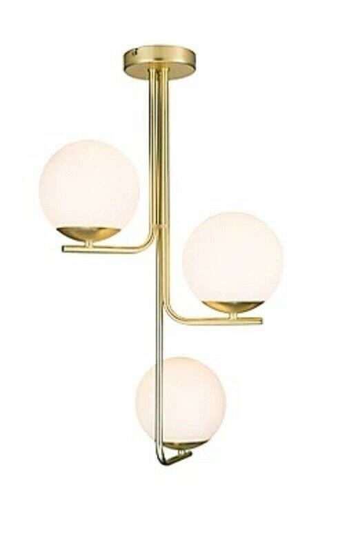 Goodhome Baldaz Brushed Brass effect 3 Lamp Pendant ceiling light-6175
