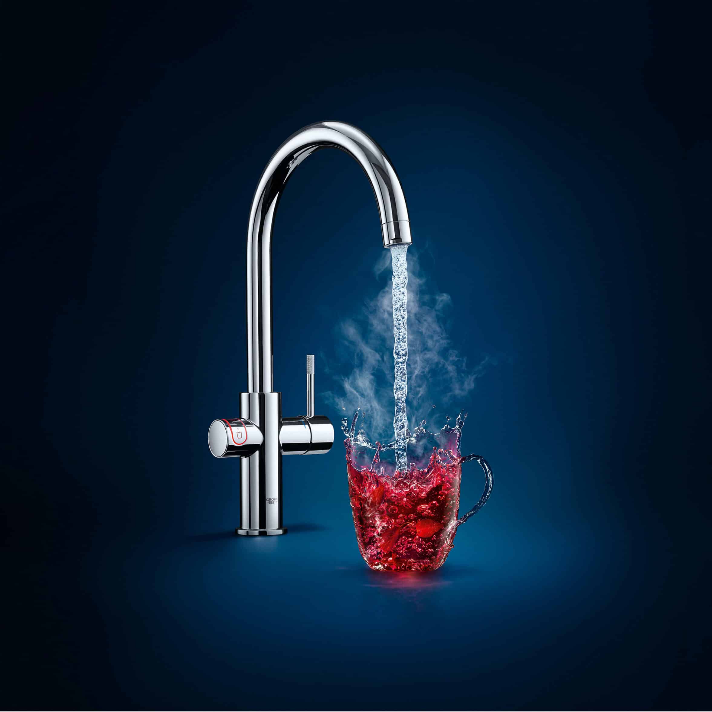 Grohe Red Duo Chrome effect Chrome-plated Kitchen Mixer Tap Water boiler 9162