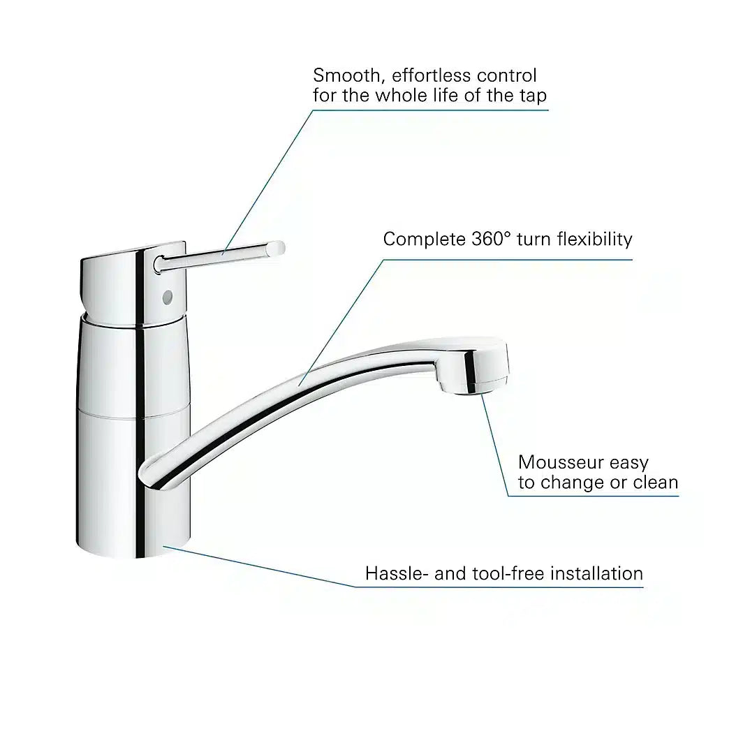 Grohe Swift Chrome effect Kitchen Top lever Tap with cosmetics Marks 2909D