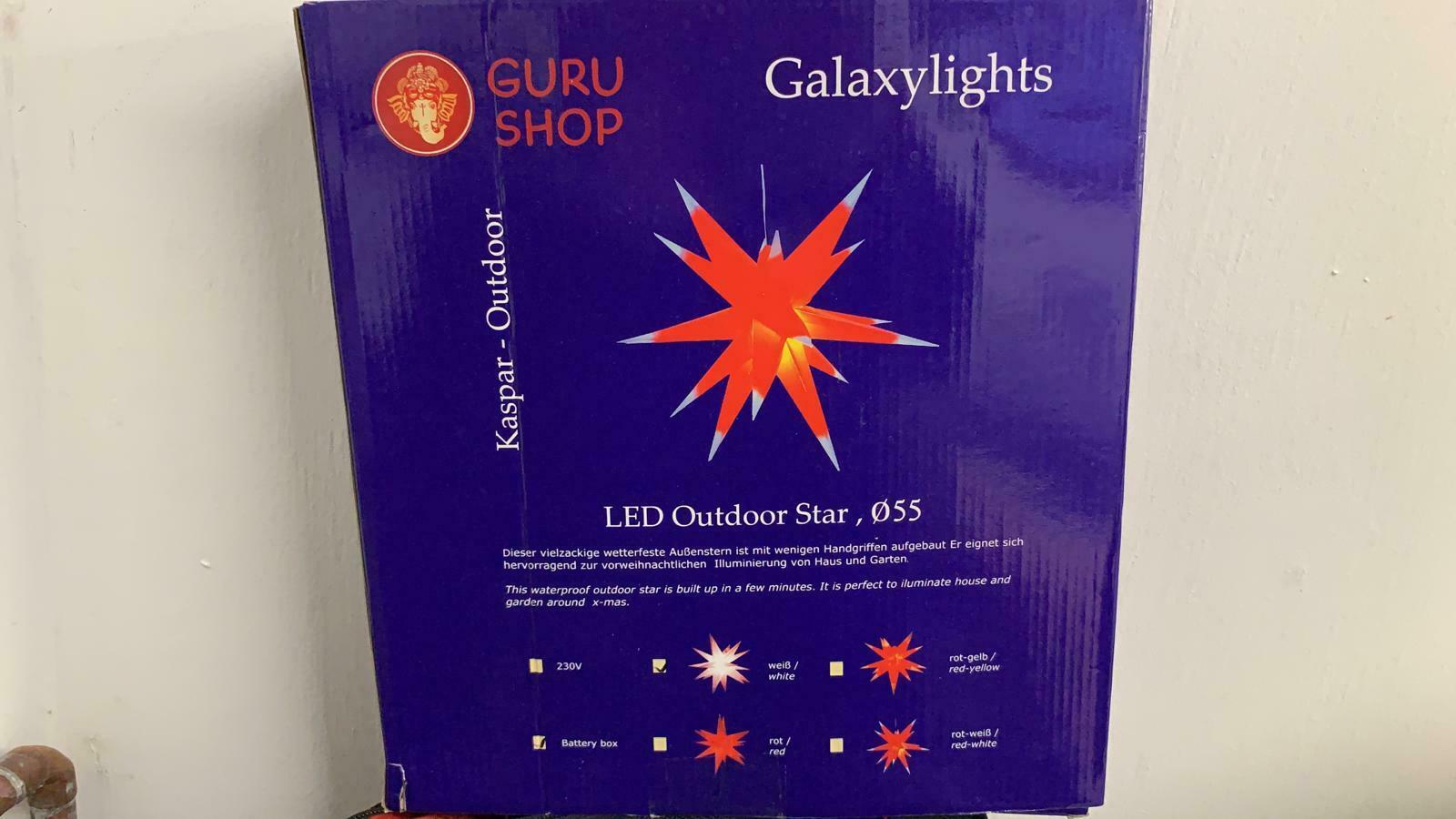 Guru-Shop Outdoor 3D Star Poinsettia, Folding Star Red/White LED-9673