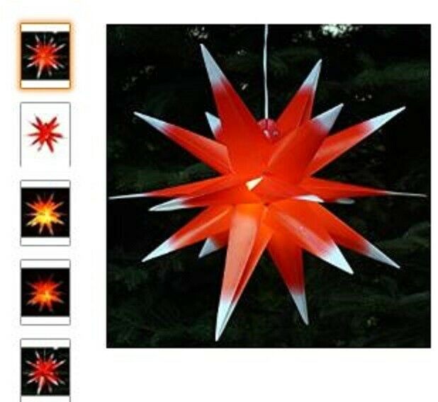 Guru-Shop Outdoor 3D Star Poinsettia, Folding Star Red/White LED-9673
