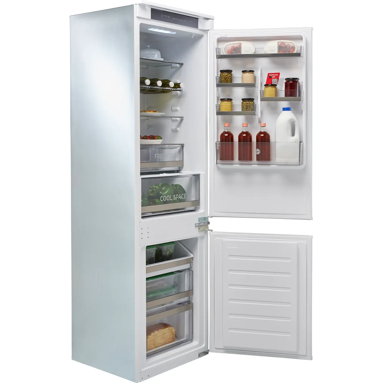 Hoover HOBT5518EWK 70:30 Built-in Frost free Fridge freezer, - White 0142