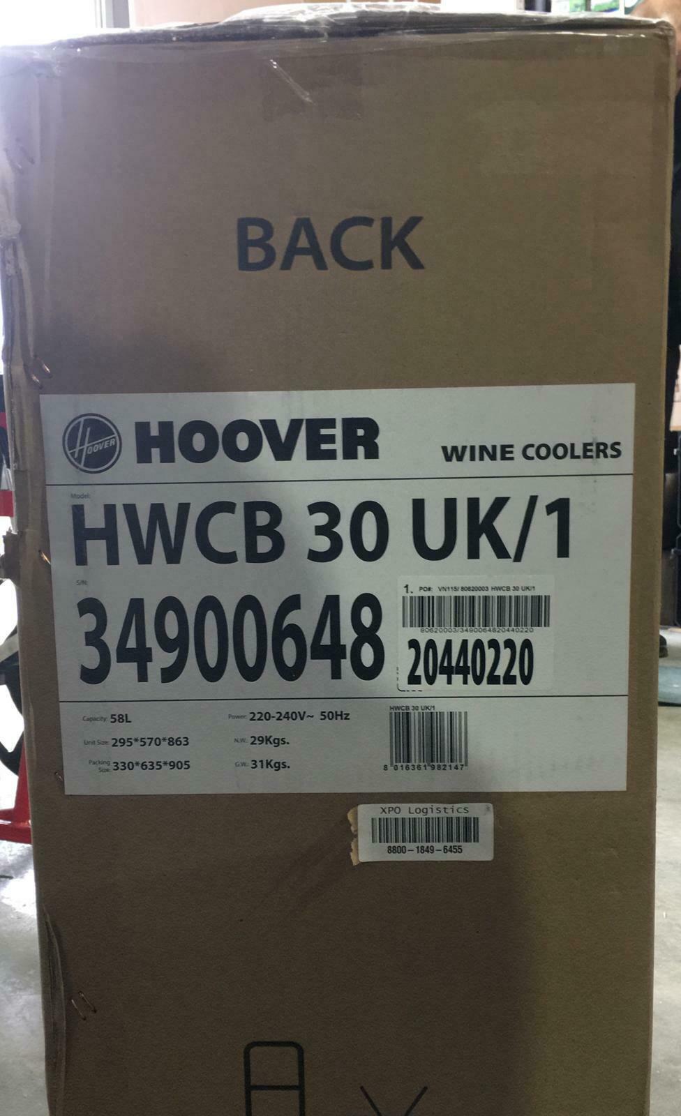 Hoover Black Wine Capacity19 bottlescooler HWCB30 UK/1 - XP6455