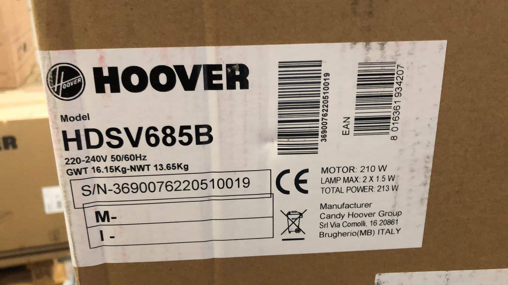 Hoover Chimney Cooker Hood-Stainless Steel-60cm Silver-HDSV685B-4207