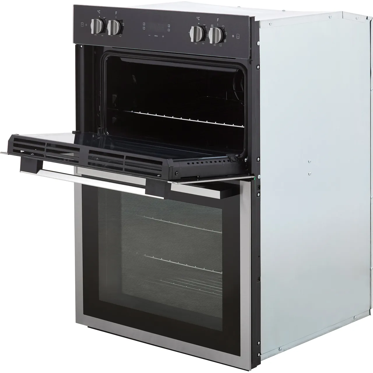 Hoover Double Oven Stainless Steel Built In Electric 65L/42L Black-HO9DC3UB308BI-8424