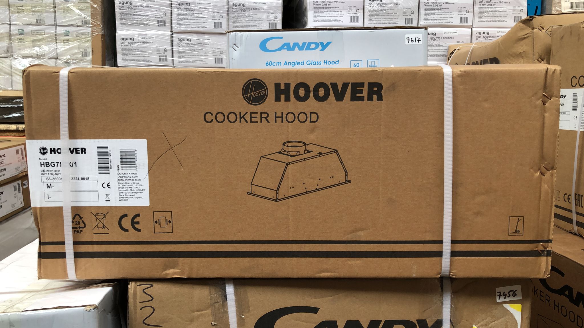 Hoover Canopy Cooker Hood Stainless steel Silver HBG750X/1 2618