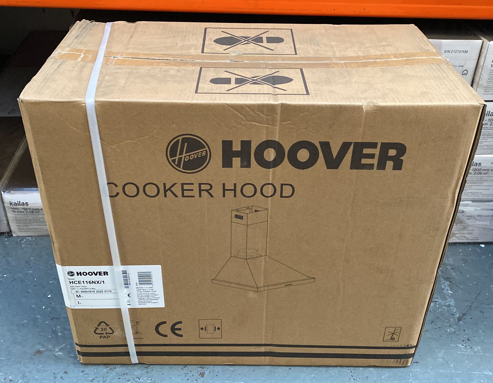 Hoover Chimney Cooker Hood Stainless Steel 60cm HCE116NX/1 2571