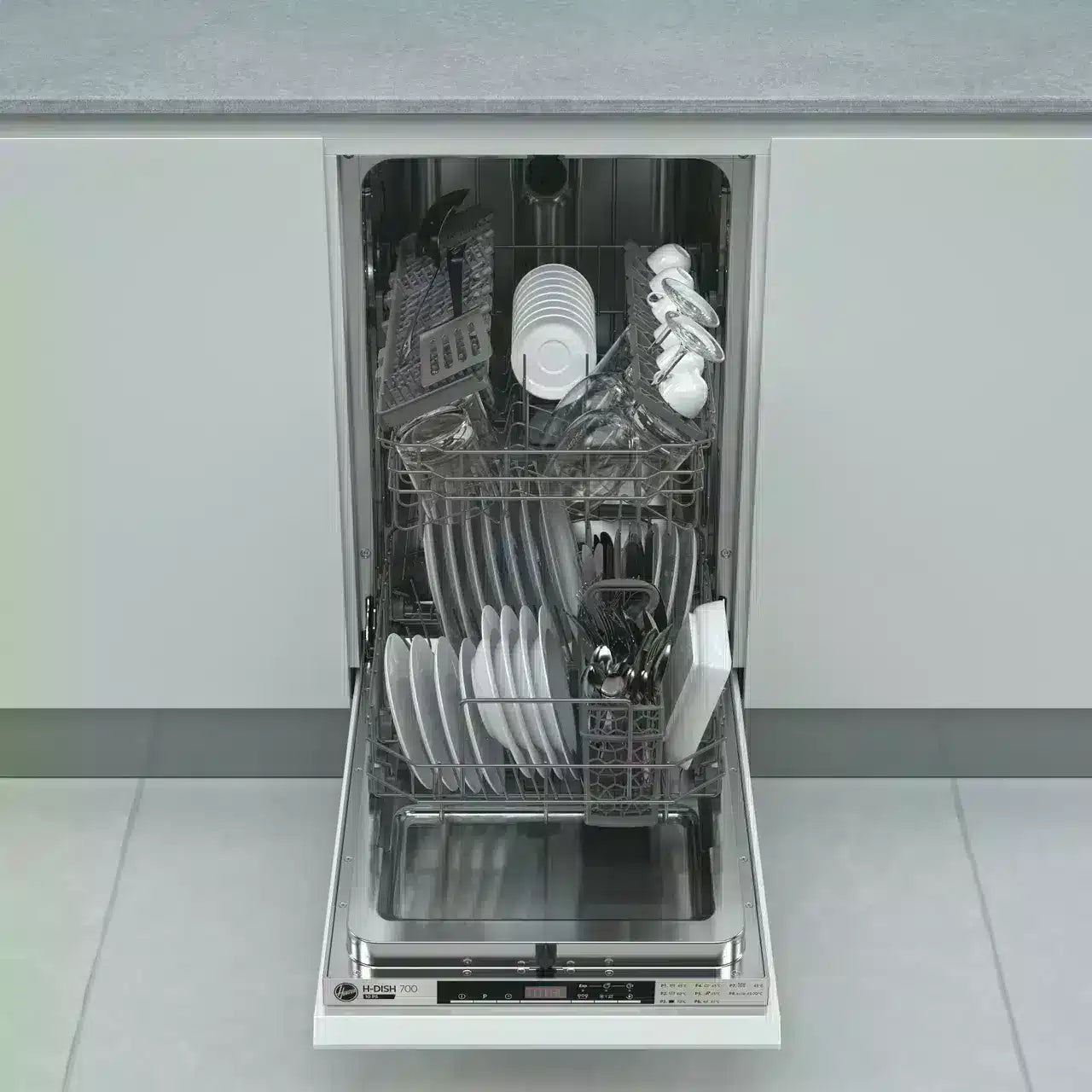 Hoover HDIH2T1047 Stainless Steel Fully Integrated Slimline Dishwasher 0660