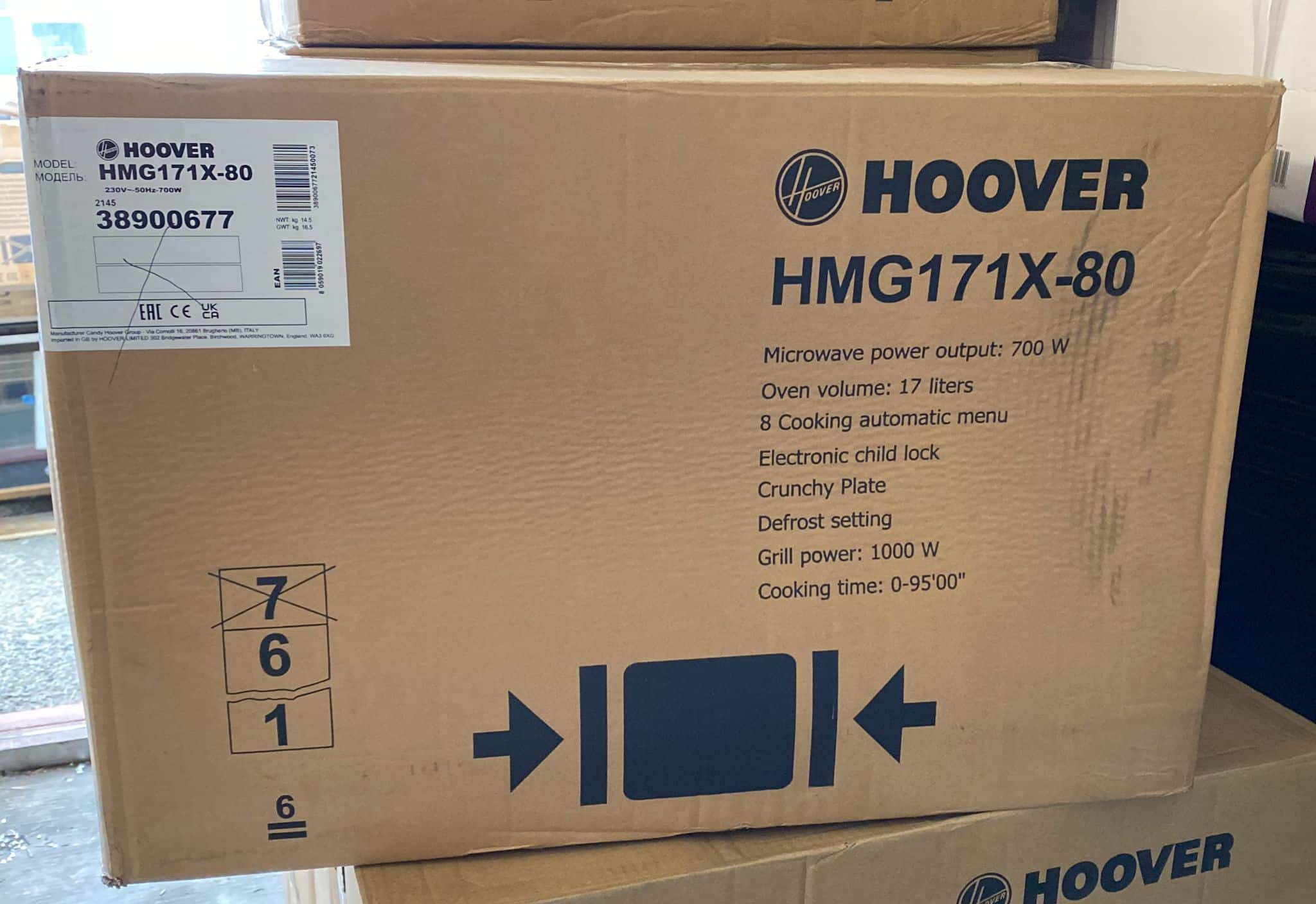 Hoover HMG171X-80 17L Built in Microwave Oven and Grill Stainless Steel 1000W 2697