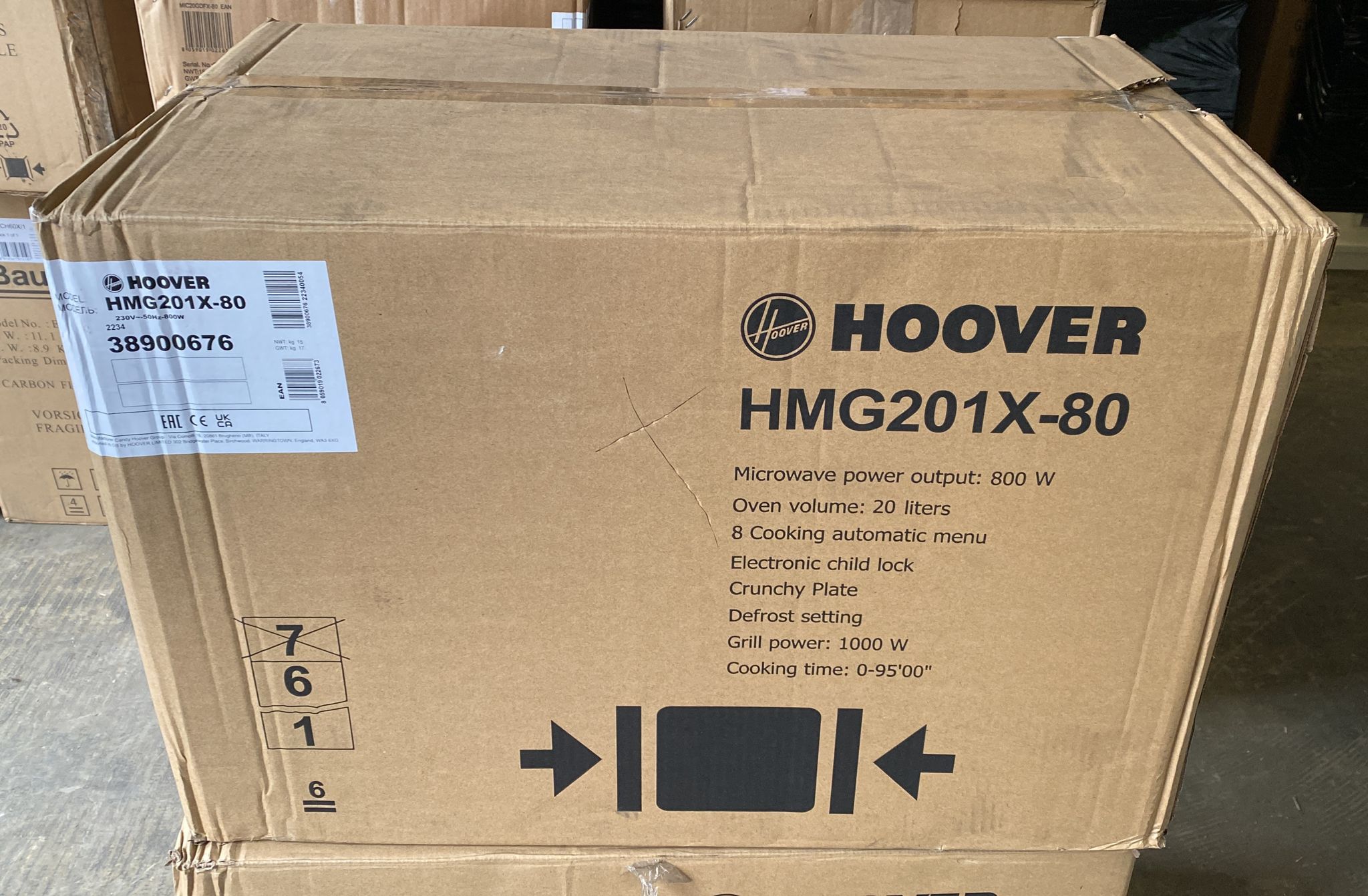 Hoover HMG201X-80 20L Integrated Stainless Steel Microwave With Grill 2673