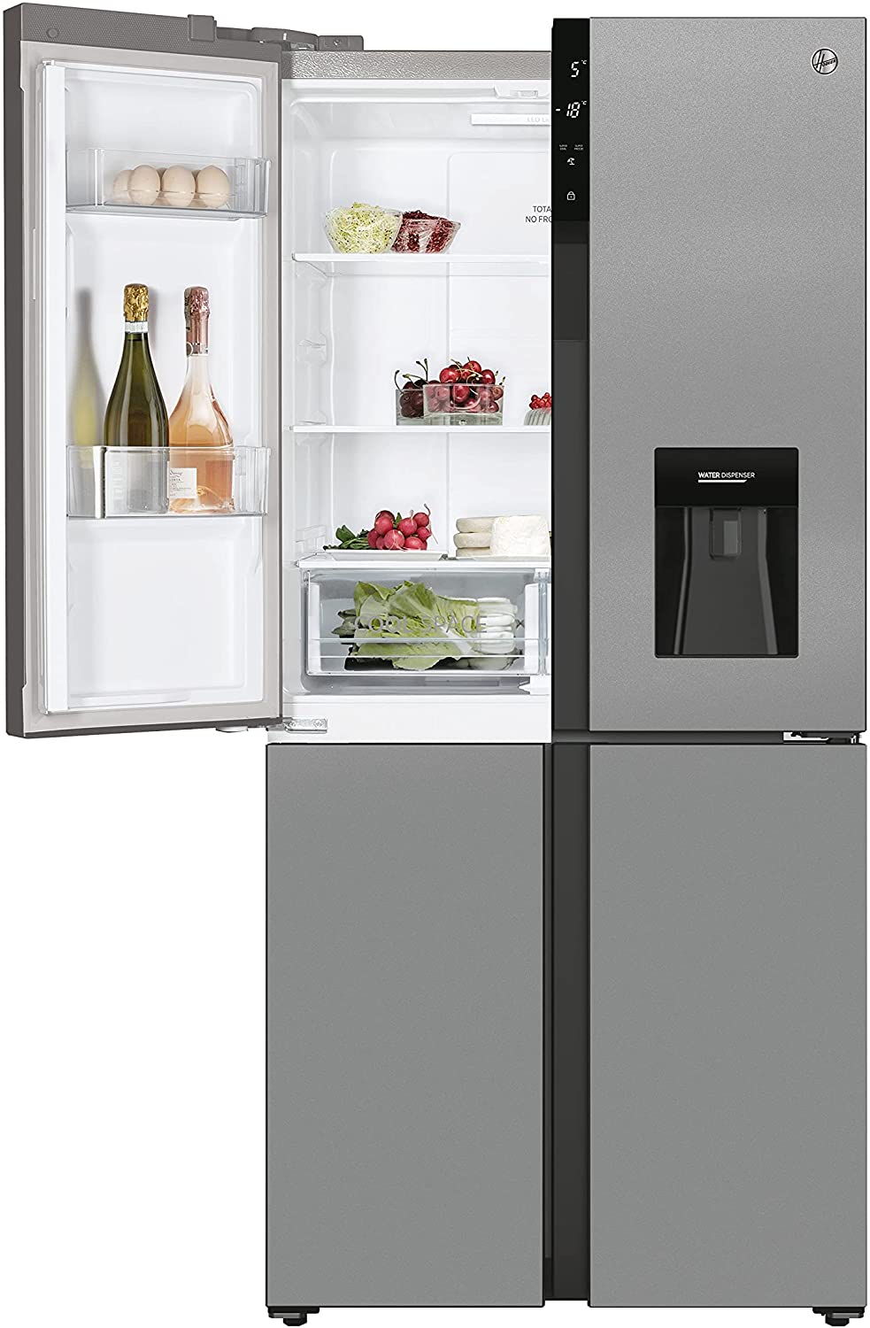 Hoover Fridge Freezer Freestanding 432 liters-Silver-HSC818FXWDK-9312