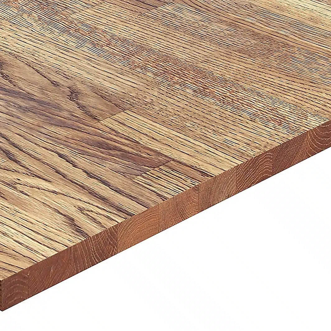 Interbuild 40mm Oak Harmony Oiled Solid oak Chamfered Kitchen Island Worktop (L)2000mm Cosmetic 7215