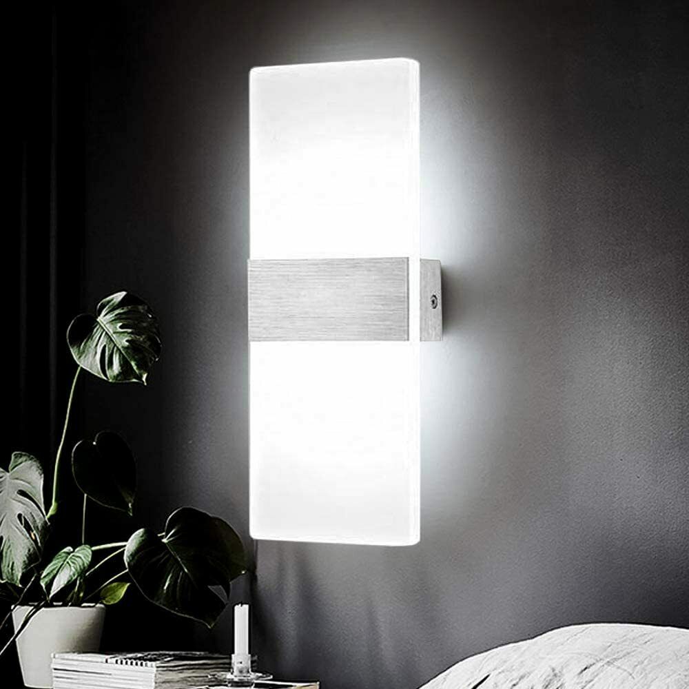 LED wall light wall lamp modern wall lighting 6W White/Chrome No Fixings 0676