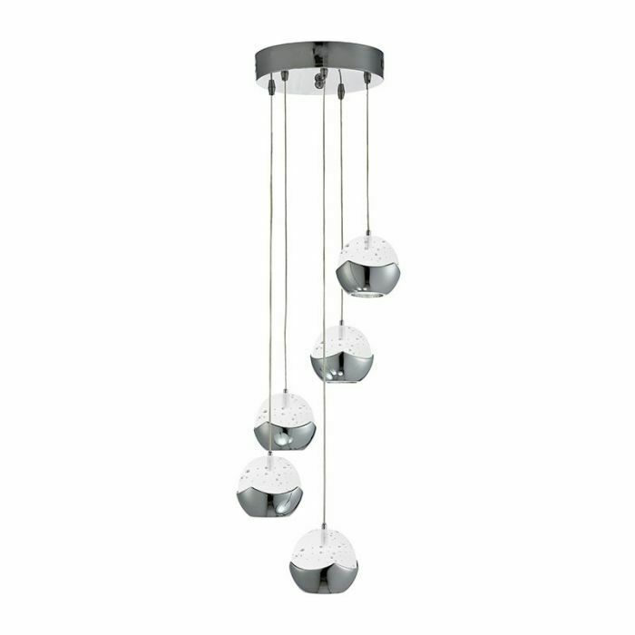 Lights Collection Cascade Chrome effect 5 Lamp Ceiling light Cosmetic Marks 6528