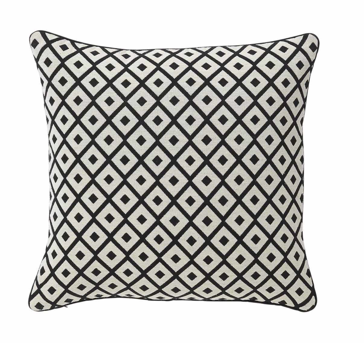 Misore Patterned Black & white Cushion (L)40cm x (W)40cm 6125