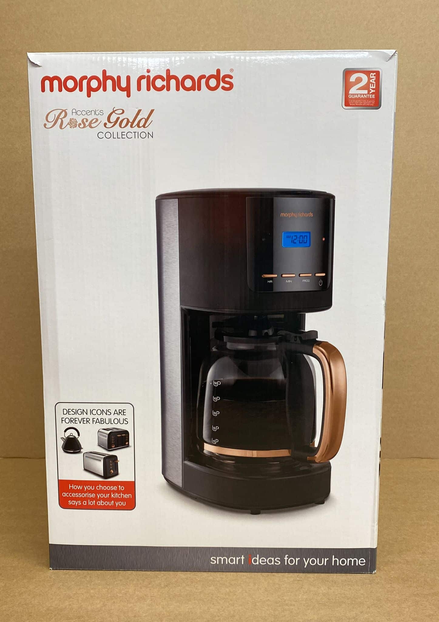Morphy Richards 162030 Rose Gold Collection Filter Coffee Machine Black 7548