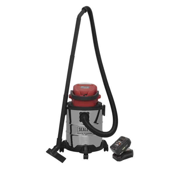 Sealey PC20VCOMBO4 20V SV20 Series 20L Cordless Wet & Dry Vacuum Cleaner with 4Ah Battery & Charger