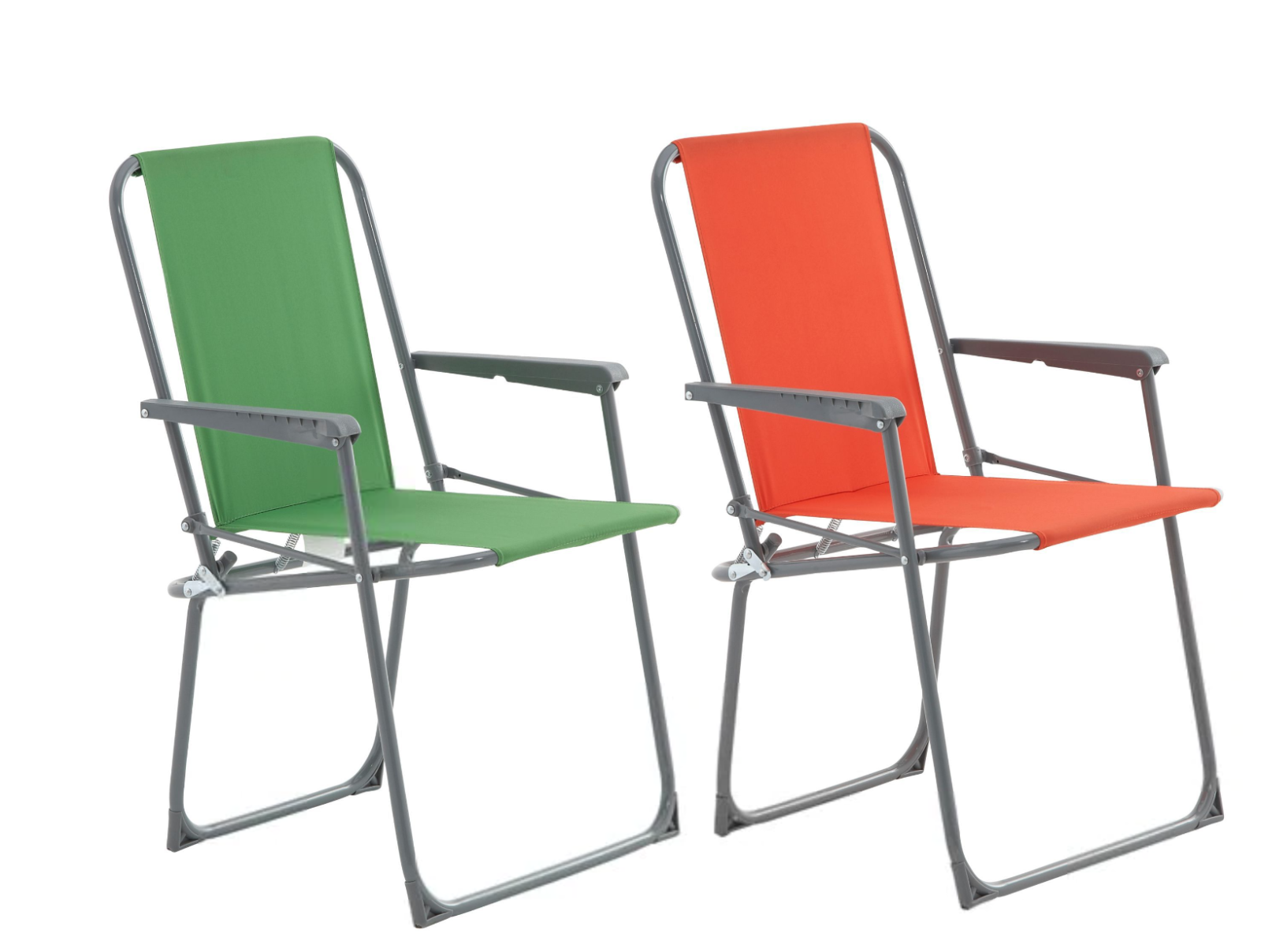 Pack Of 4 Blooma CURACAO MULTICOLOUR METAL PICNIC CHAIR 2 Orange &amp; 2 Green 4736