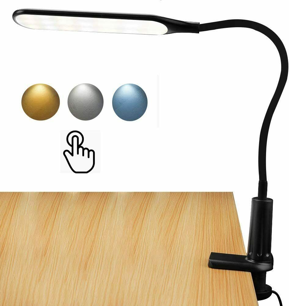 Powcan Desk Lamp Clamp/Clip Led Light Clip-on Lamp Folding Clip Book Lamp 9829