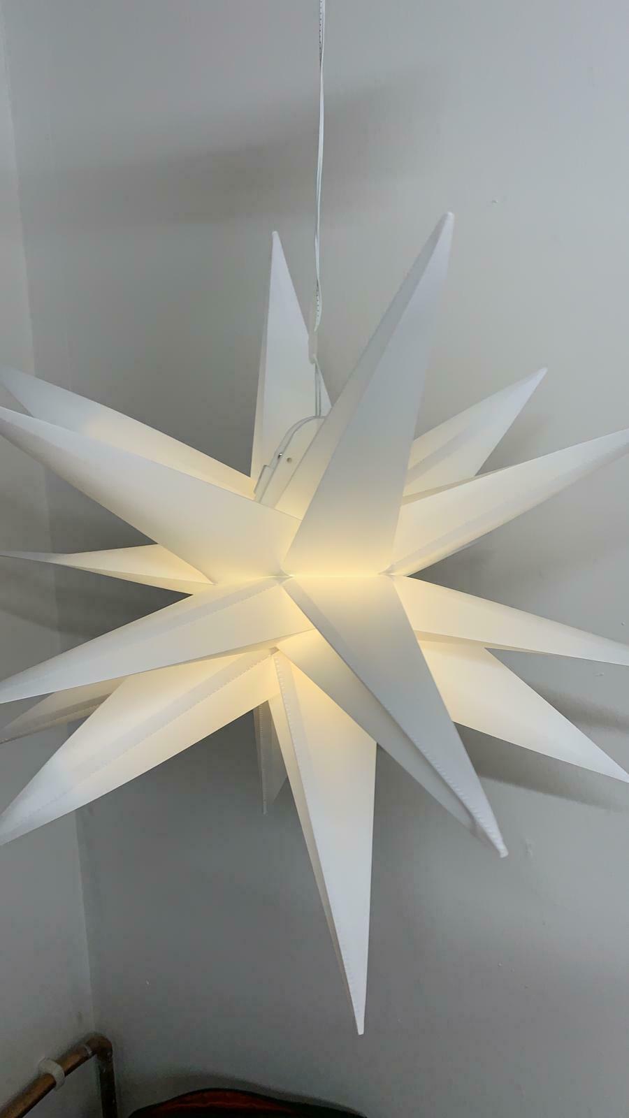 Star Hanging Light 55 cm, Poinsettia with 18 Tips Incl 7 m Cable &amp; Bulb 8266
