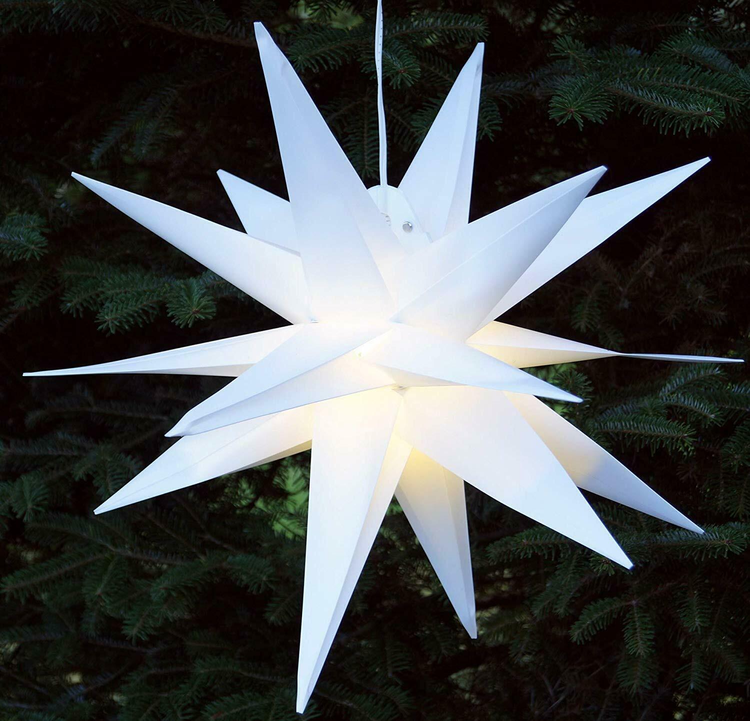 Star Hanging Light 55 cm, Poinsettia with 18 Tips Incl 7 m Cable &amp; Bulb 8266