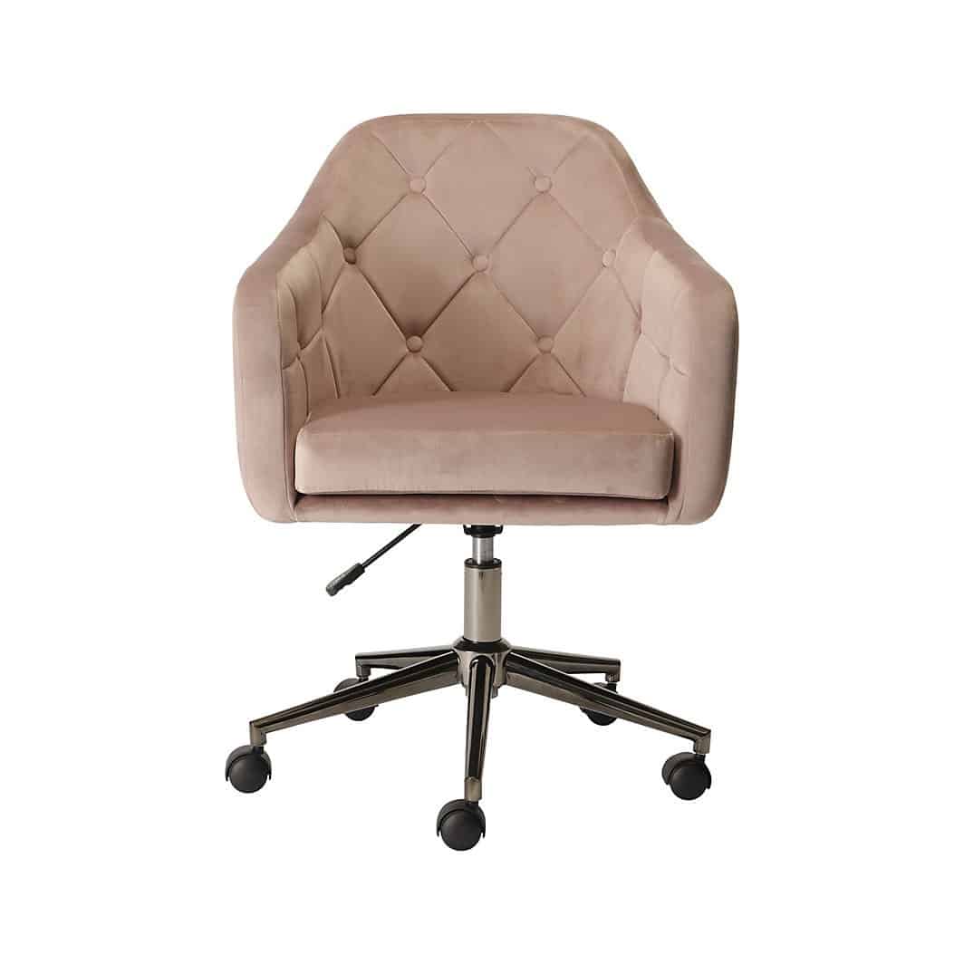 Trevillet Mink Velvet effect Office chair (H)915mm (W)620mm (D)660mm 0657