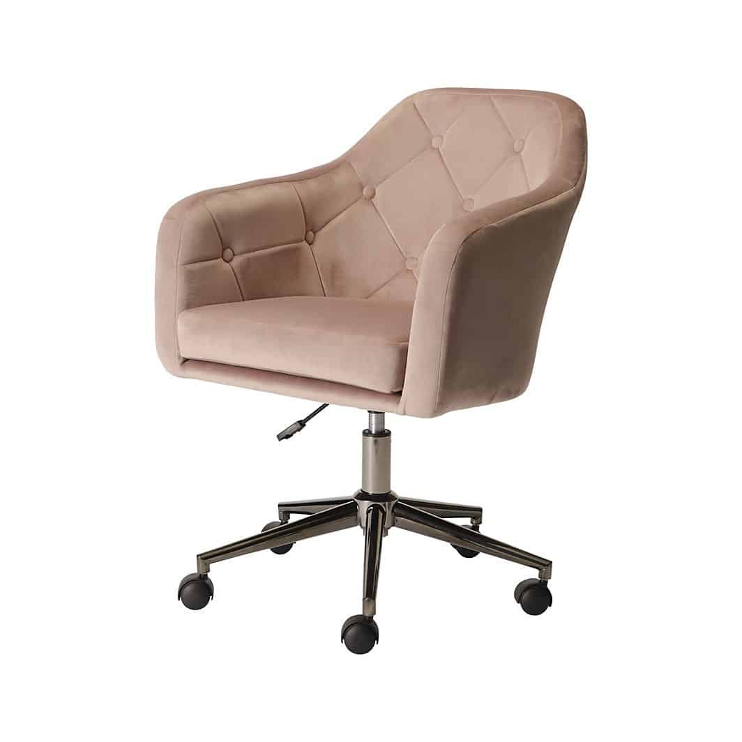 Trevillet Mink Velvet effect Office chair (H)915mm (W)620mm (D)660mm 0657
