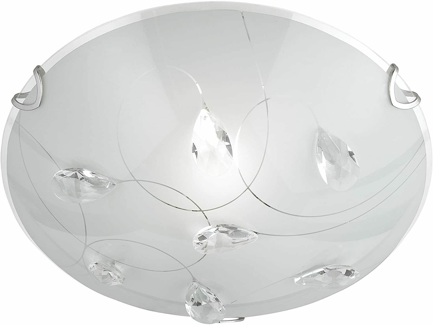Trio Leuchten Wall Light Clear Glass Decorative White Glossy Glass 4316