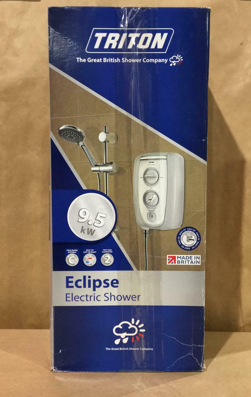 Triton Eclipse White Chrome effect Electric Shower, 9.5kW 8598