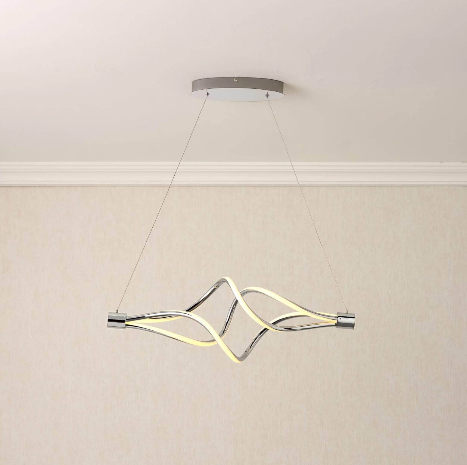 Vortex Chrome effect Pendant ceiling light, (Dia)700mm 5797