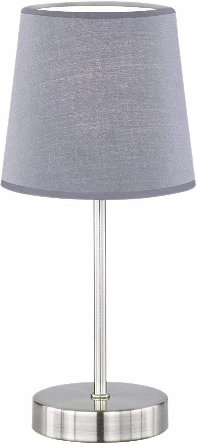 WOFI table lamp Cesena, grey, height approx.31 cm,fabric shade, 2736