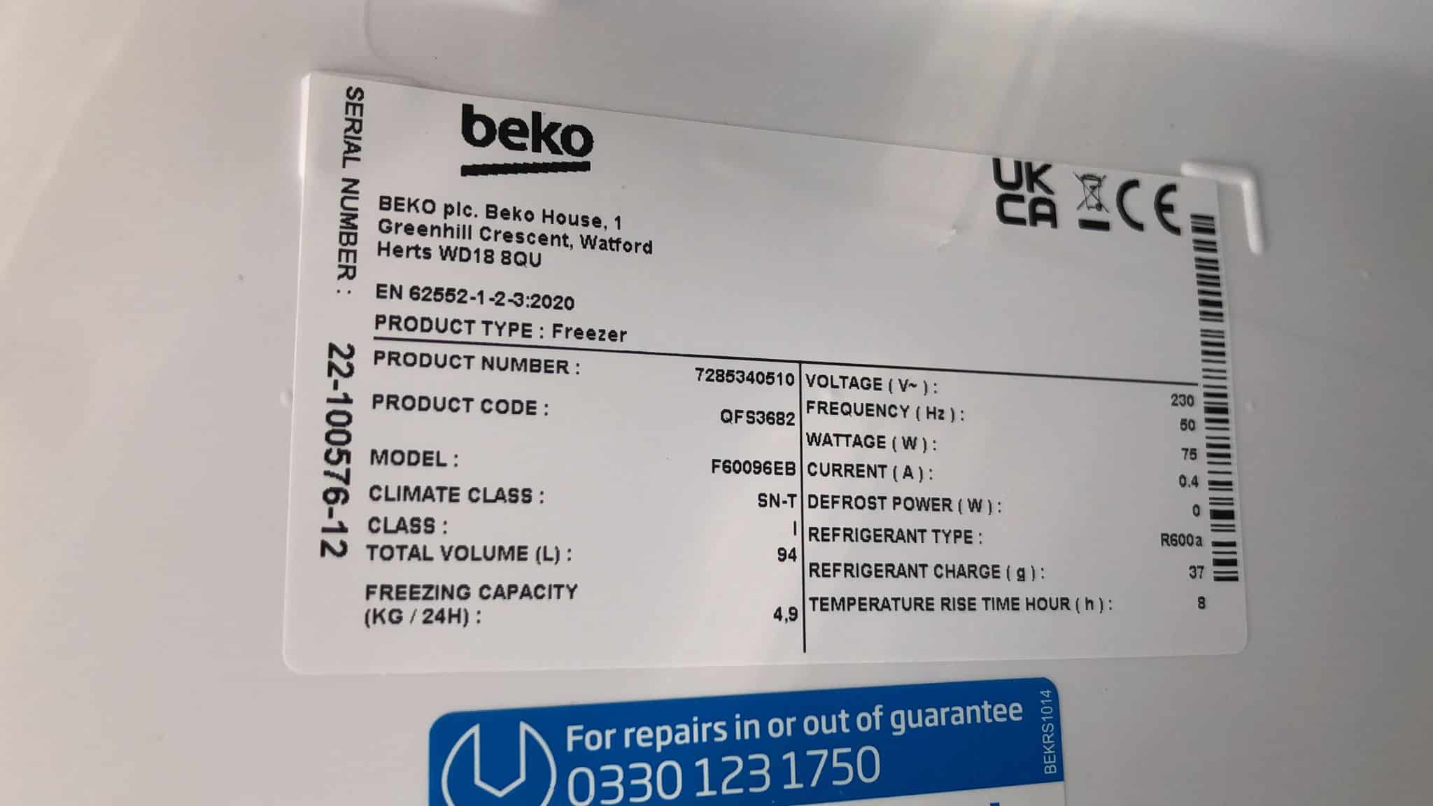 Beko Defrosting Freezer-Integrated-White-QFS3682-3680