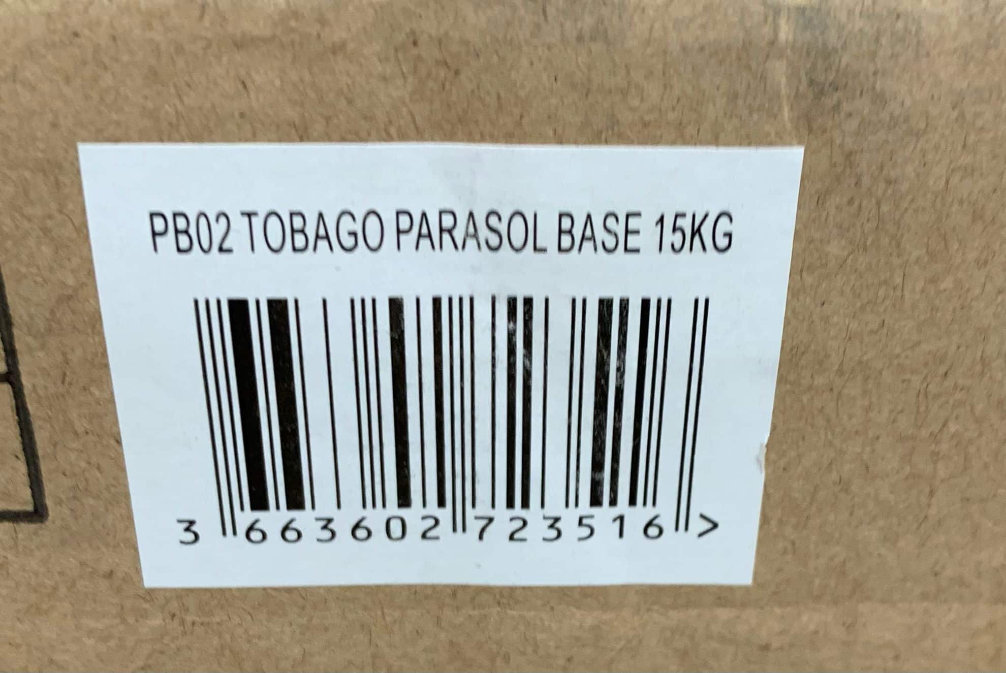Tobago Black Parasol base 15kg 3516
