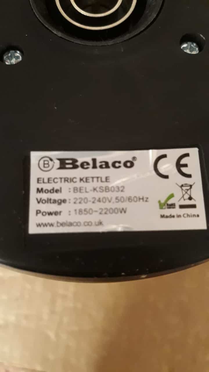 Belaco Kettle Electric Stainless Steel (BLACK) 1.7L 2471