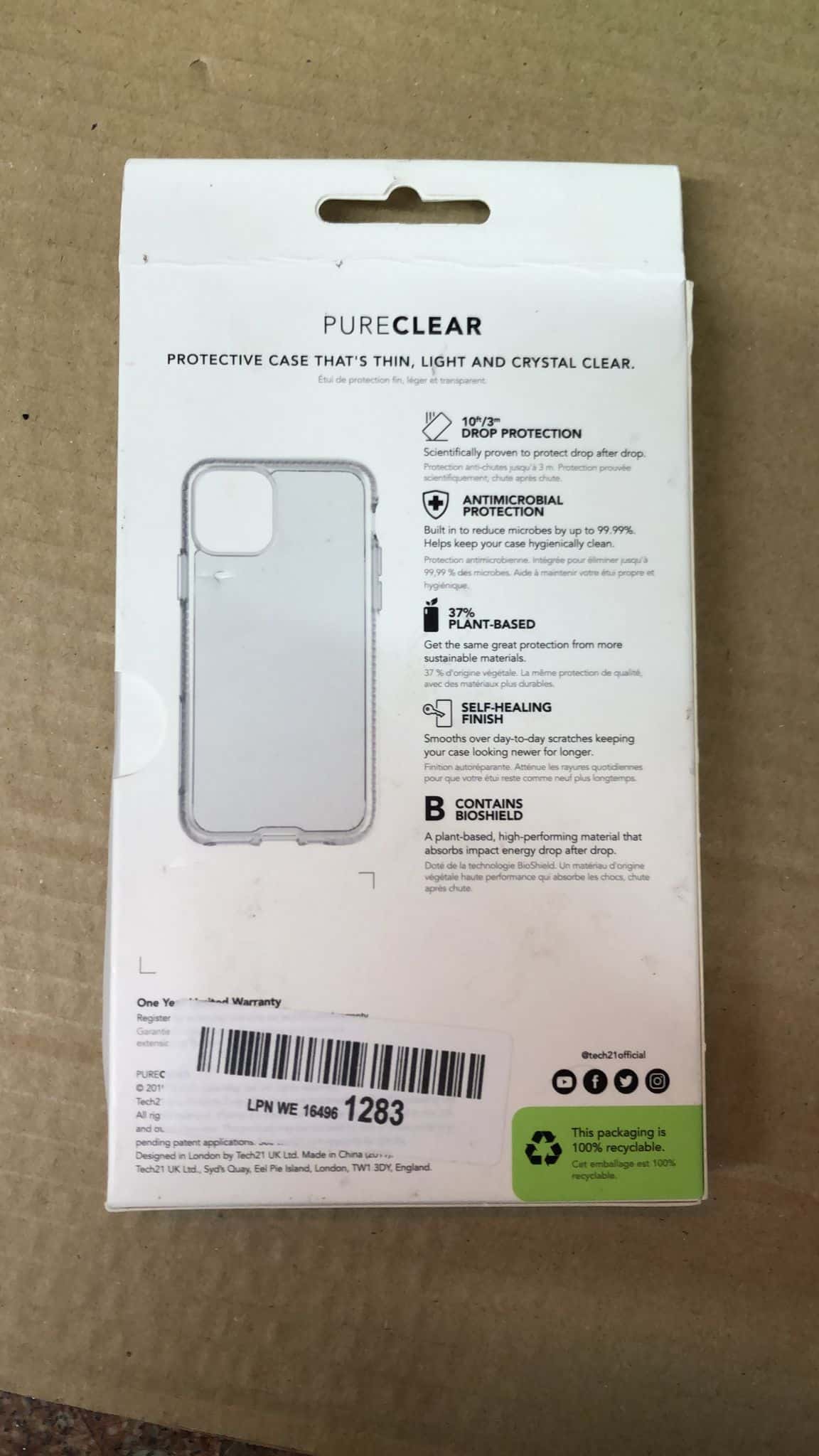 Tech21 PURE Clear iphone 11 Pro 1283