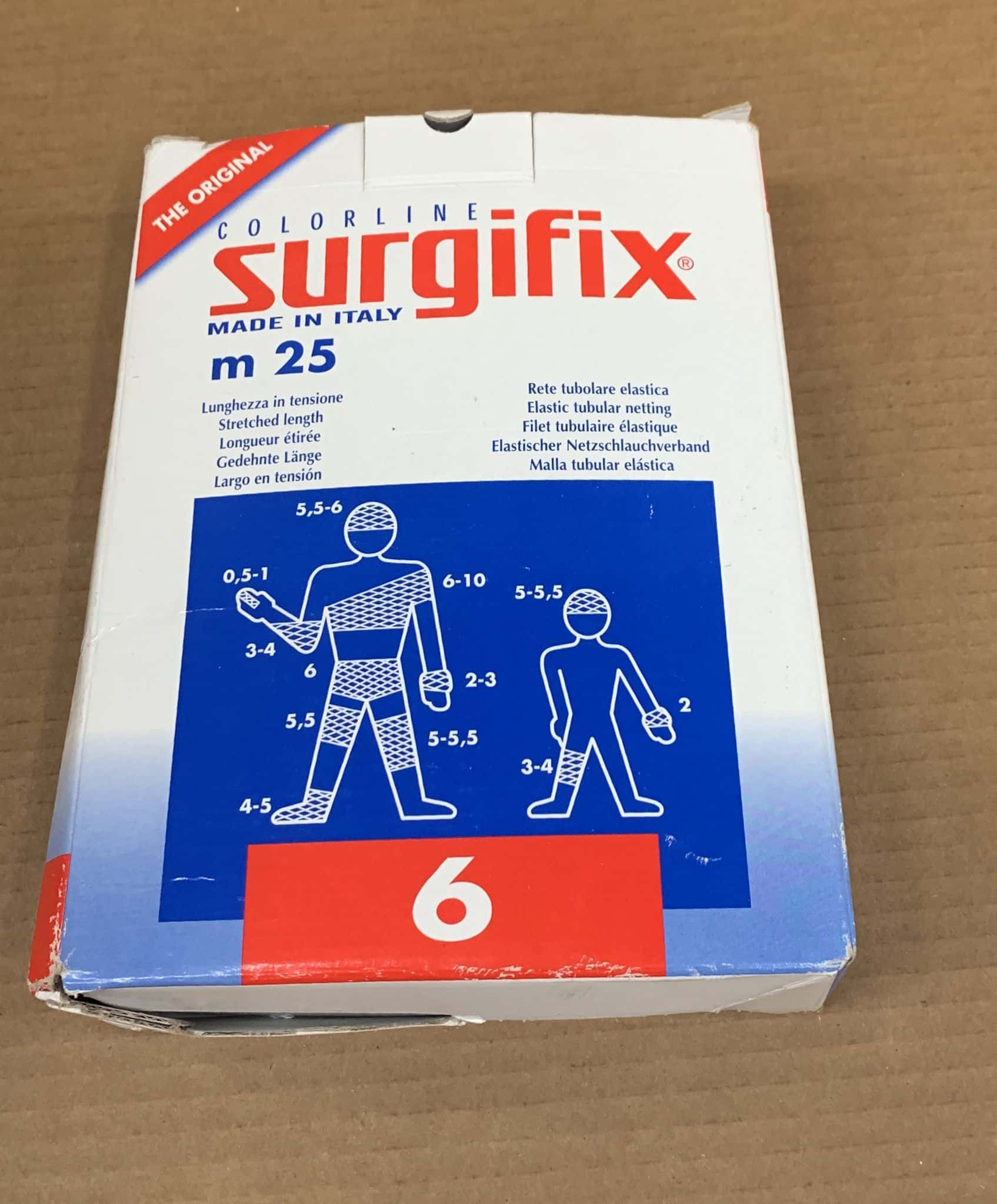 Surgifix Elastic Tubular Netting 25m. Size: 6 (Ideal for genital, femoral Regions, and Head) 6653