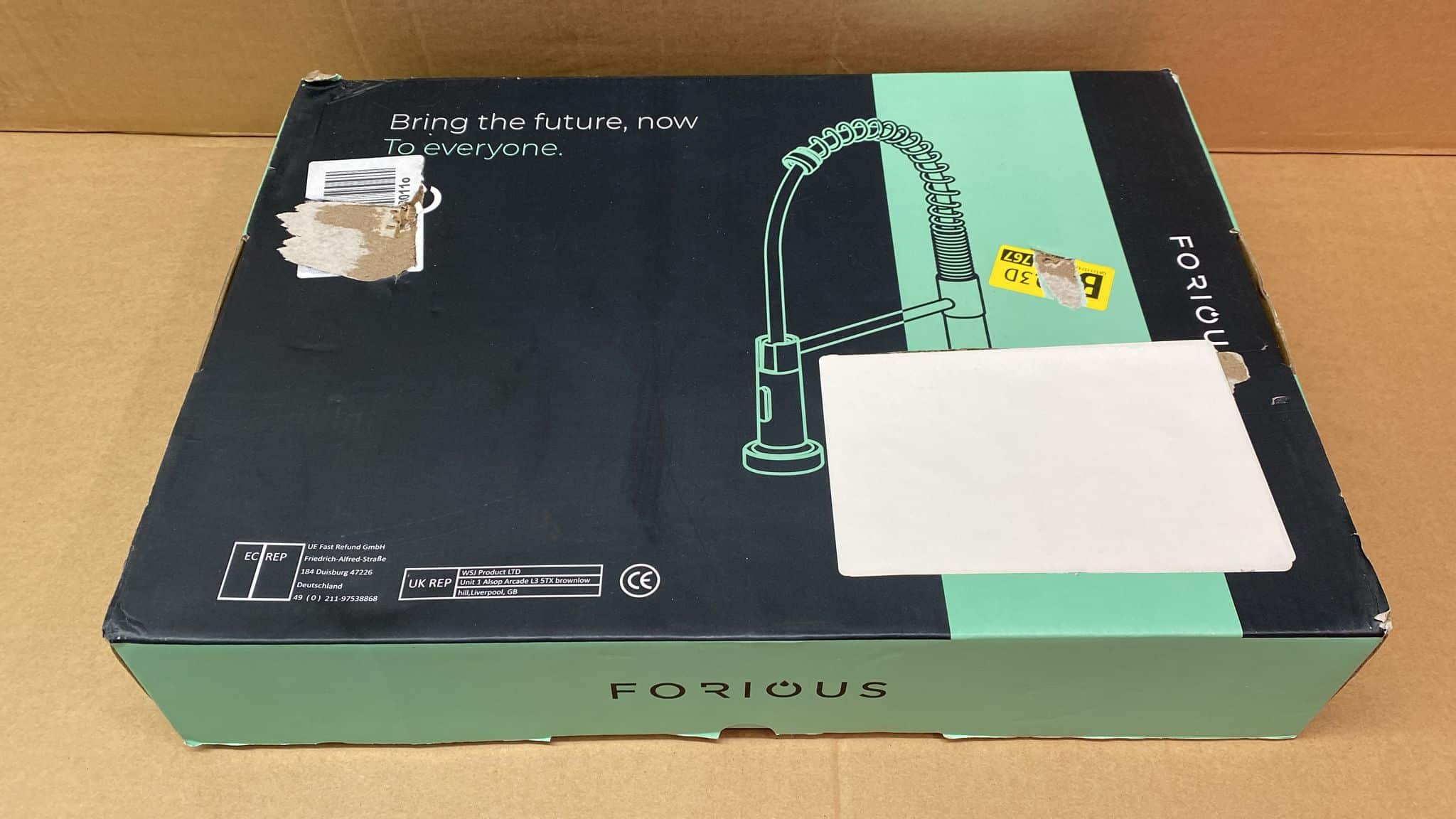 FORIOUS Spring Kitchen Sink Mixer Tap with Pull Down Sprayer 3616