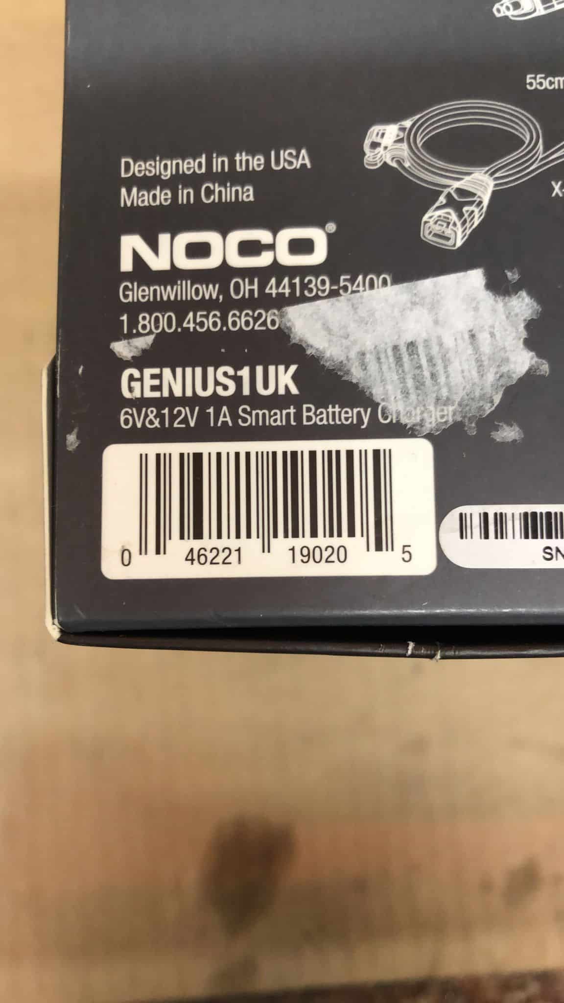 NOCO GENIUS1UK, 1A Car Battery Charger, 6V and 12V Portable Smart Charger 0205