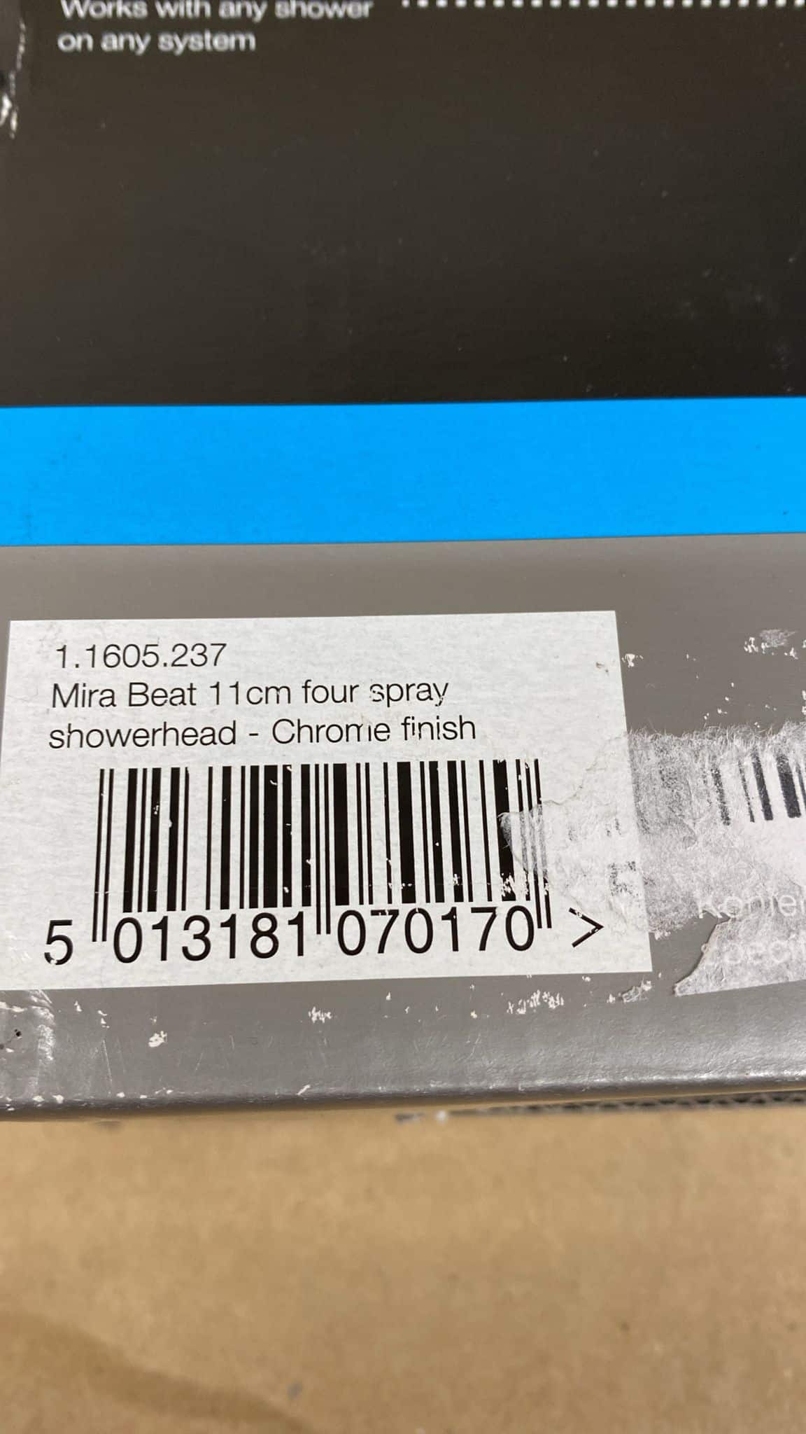 Mira Beat Chrome effect 4-spray pattern Shower head, 233mm -0170