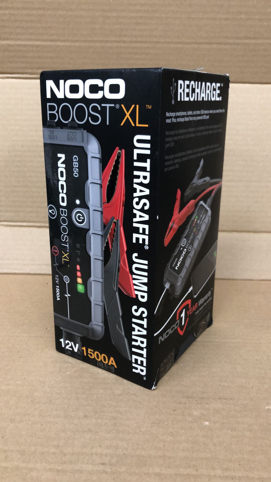 NOCO Boost XL GB50 1500A 12V UltraSafe Portable Lithium Car Jump Starter, Heavy-Duty Battery Booster Power Pack, Powerbank Charger, and Jump Leads for up to 7.0L Petrol and 4.5L Diesel Engines  8177