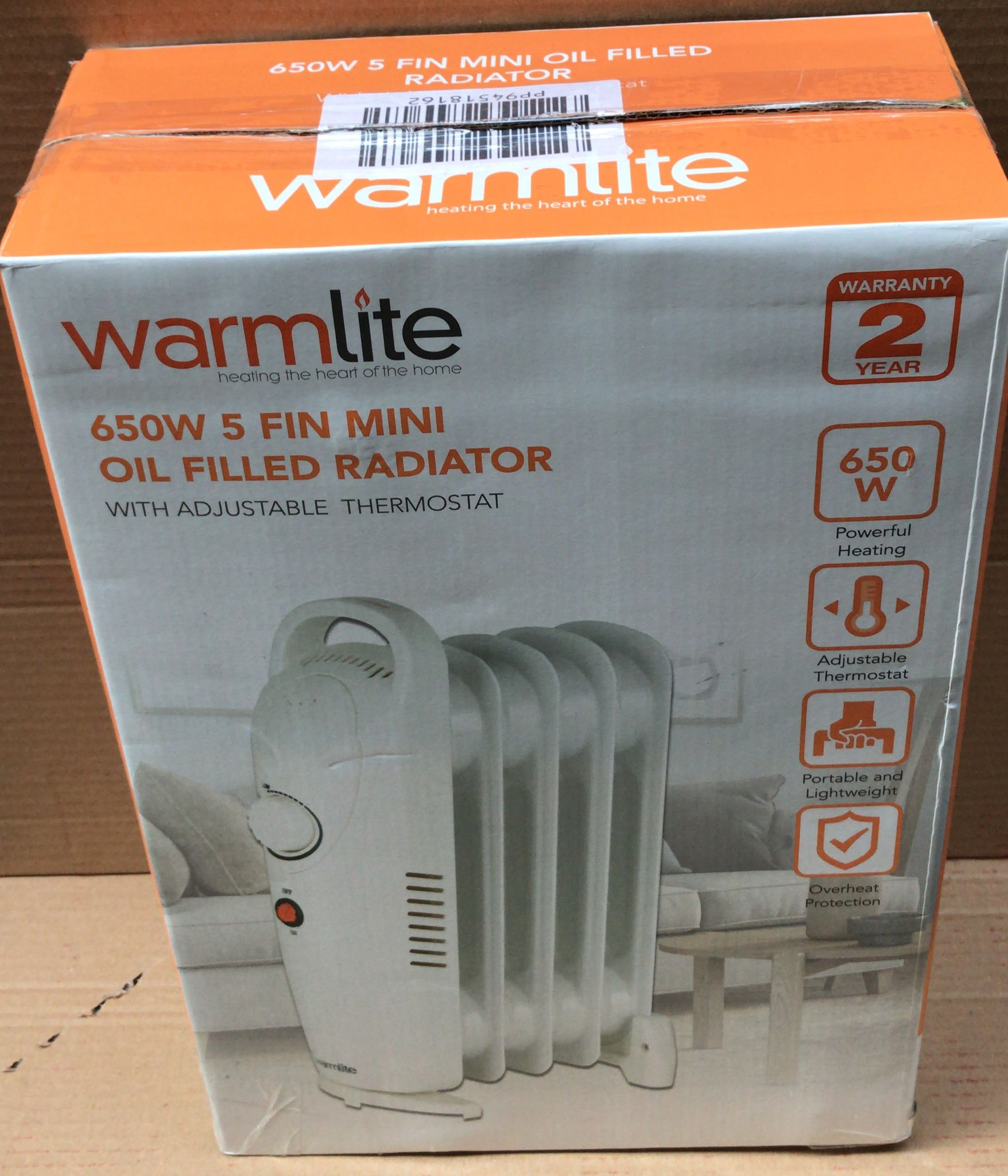 Warmlite WL43002YW 650W Oil Filled Radiator White 9954