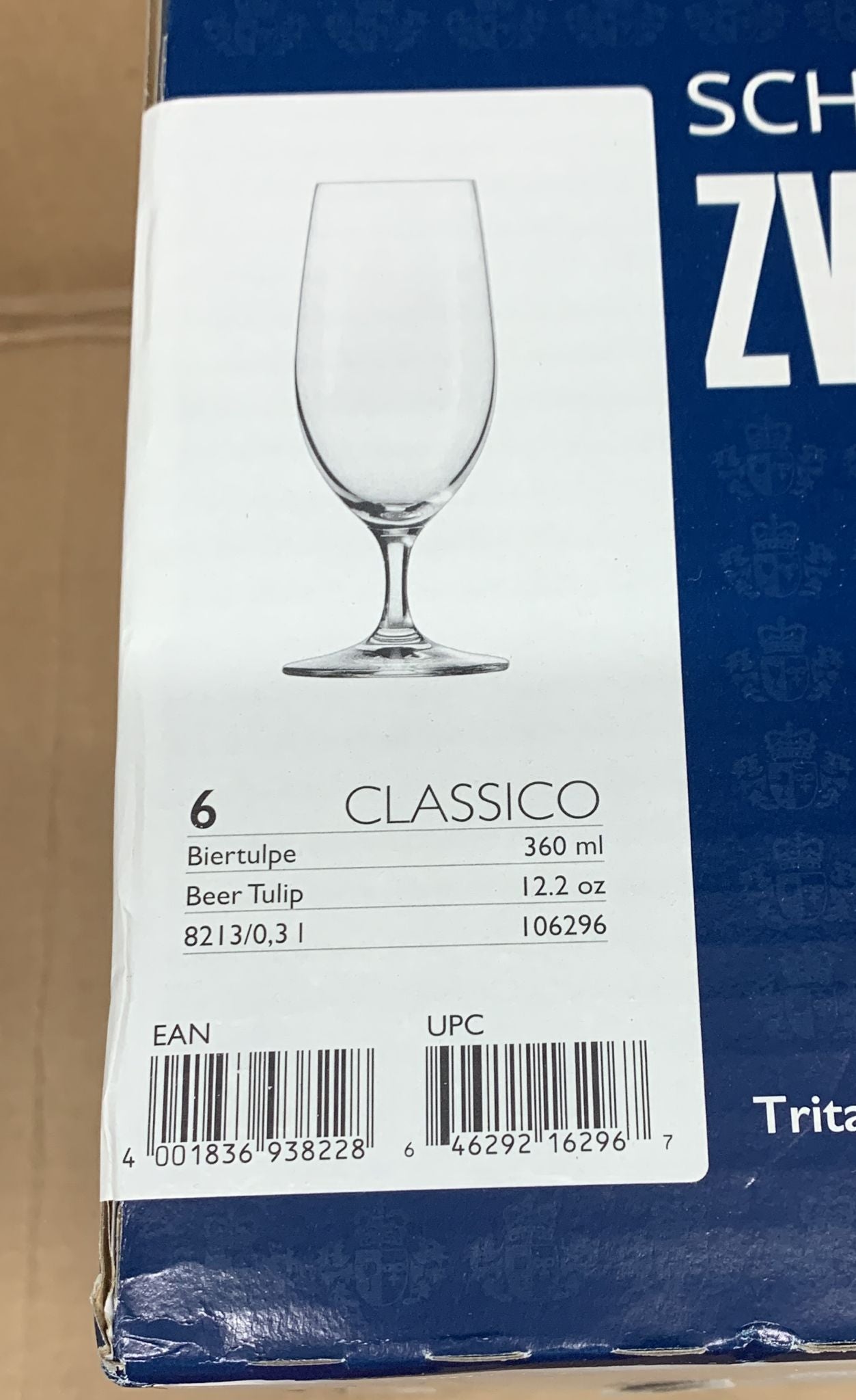 Schott Zwiesel-Classico Stemmed Beer Glasses-CC684-370mL -Pack of 6-2967