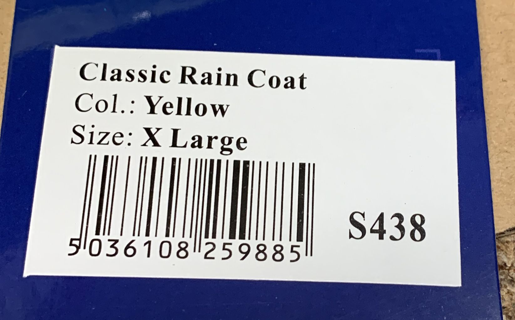 Men's Lightweight Waterproof Classic Raincoat Long Rain Jacket SIZE X-Large Yellow-9885