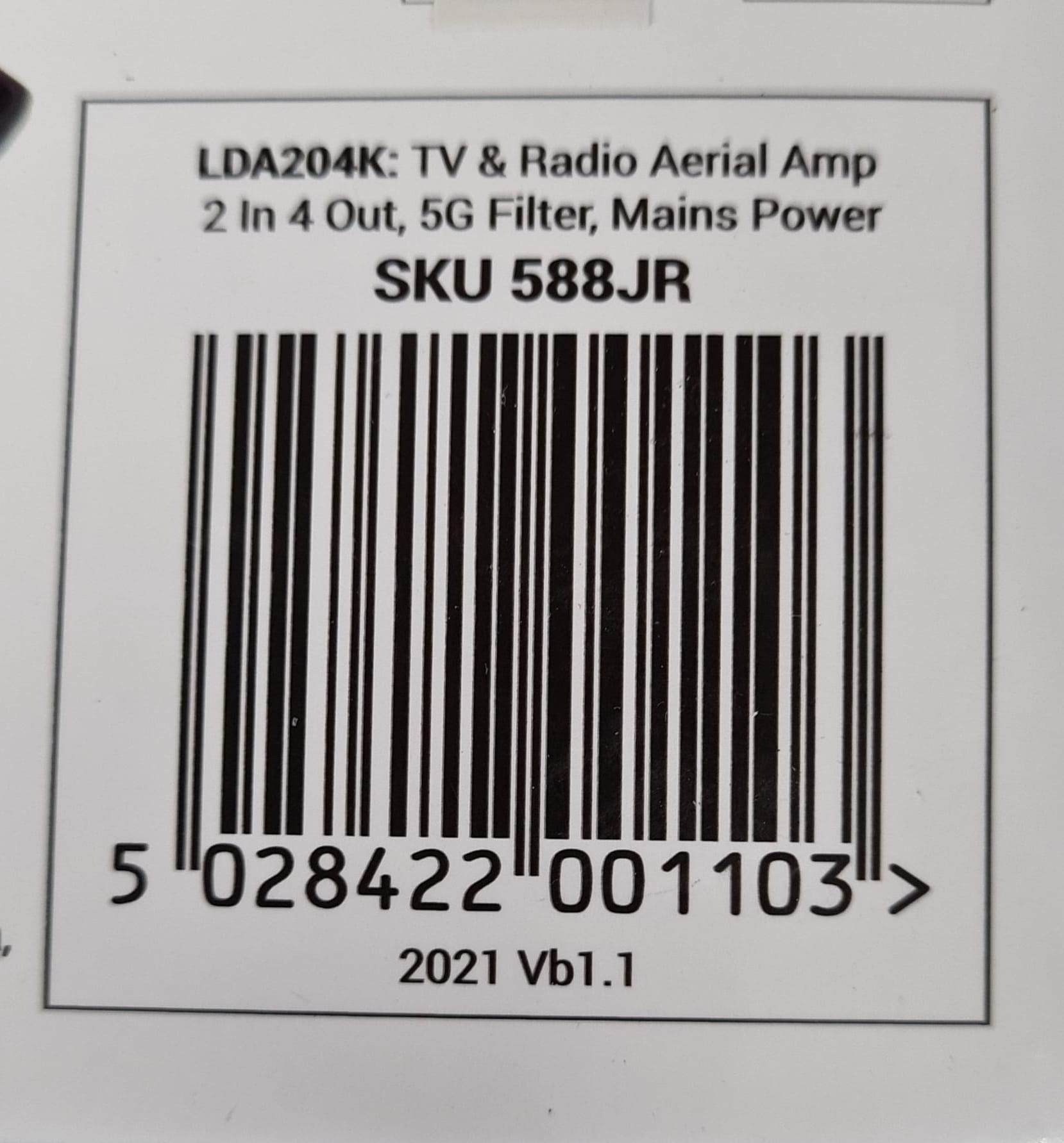 LABGEAR LDA204K 4-WAY 5G AERIAL AMPLIFIER-1103