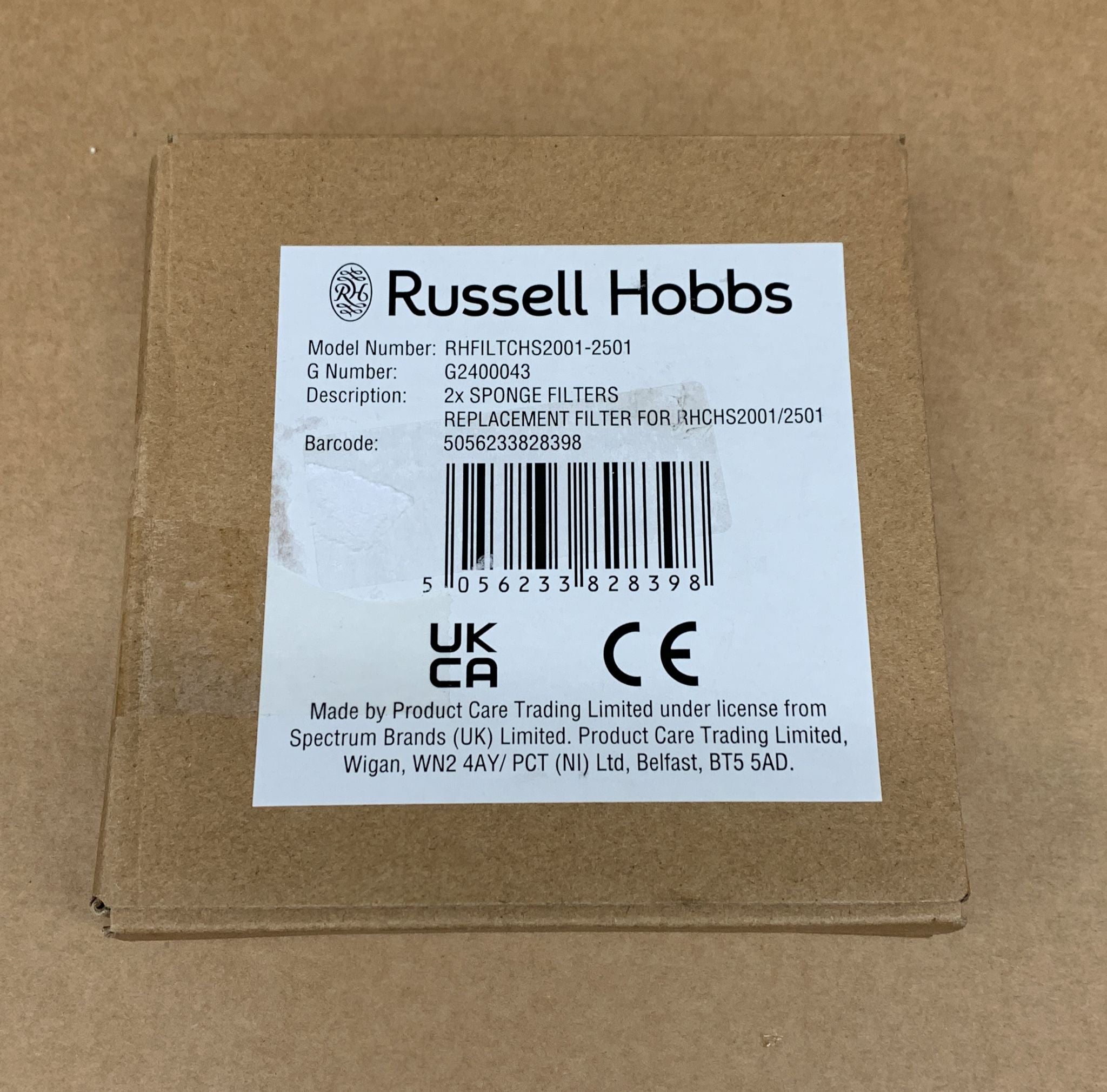 Russell Hobbs RHFILTCHS20012501 2x Vacuum Filter Pack -8398