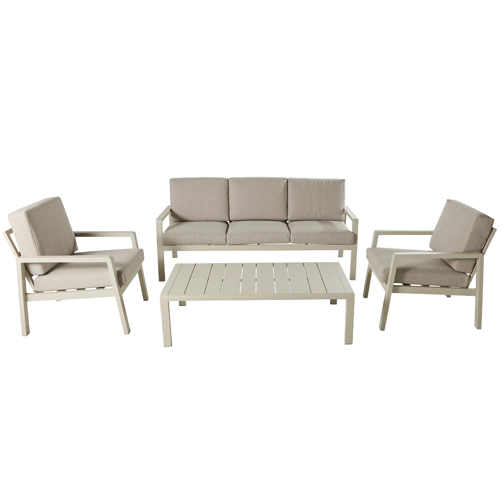 GoodHome Santorin Metal 5 seater Coffee Set- Garden Furniture  -6050