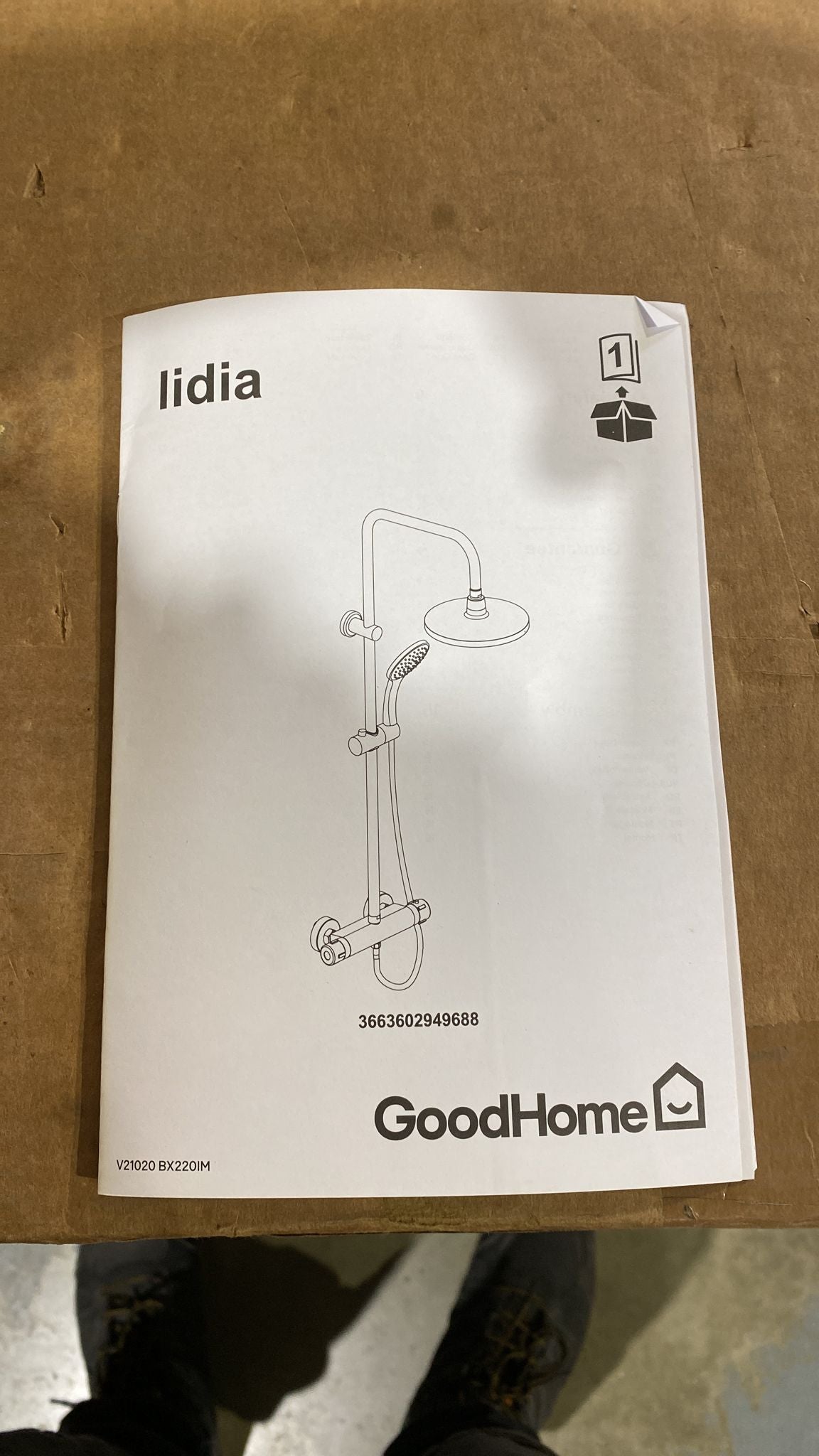 Goodhome Lidia Single-spray pattern Wall-mounted Chrome effect Thermostat temperature control Shower 9688